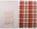 DII Fall Basics Kitchen Dishtowel Collection Printed & Plaid Fall Dish Towel Set, 18x28, Be Thankful Plaid, 2 Count