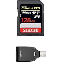 SanDisk 128GB Extreme PRO SDXC UHS-I Card with SanDisk SD UHS-I Card Reader