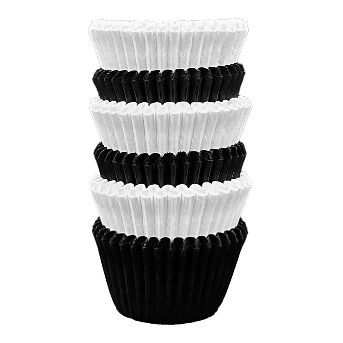 Scrumptious! - 150PC Mini Muffin Cases - Black And White Mix - 45GSM 31mm x 23mm Greaseproof Paper Baking Cases - A Versatile Mix Suitable of all Events, Party Cakes, Bakes, Sweets And Savoury Treats