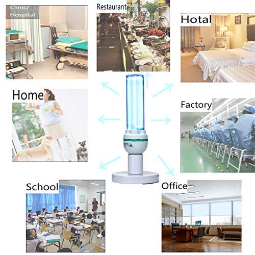 UV Germicidal Light Remote Control Timer 36 Watt Table Lamp Disinfection Air Ozone & Free UVC Light. (UVC Lamp Ozone Free)