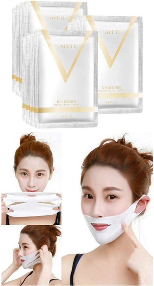 Nicemeet V Line Mask Chin Up Patch V Shape Face Lifting & Double Chin Reducer, Intense Lifting Patch for Chin Up & V Line, Firming and Moisturizing Chin Mask Face Lifting Masks 5 Pcs Approachable