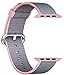 SELLERS360 Nylon Watch Woven Band Replacement Strap for Apple watch band Series 1 Series 2 iwatch (Pink/Midnight Blue 42mm)