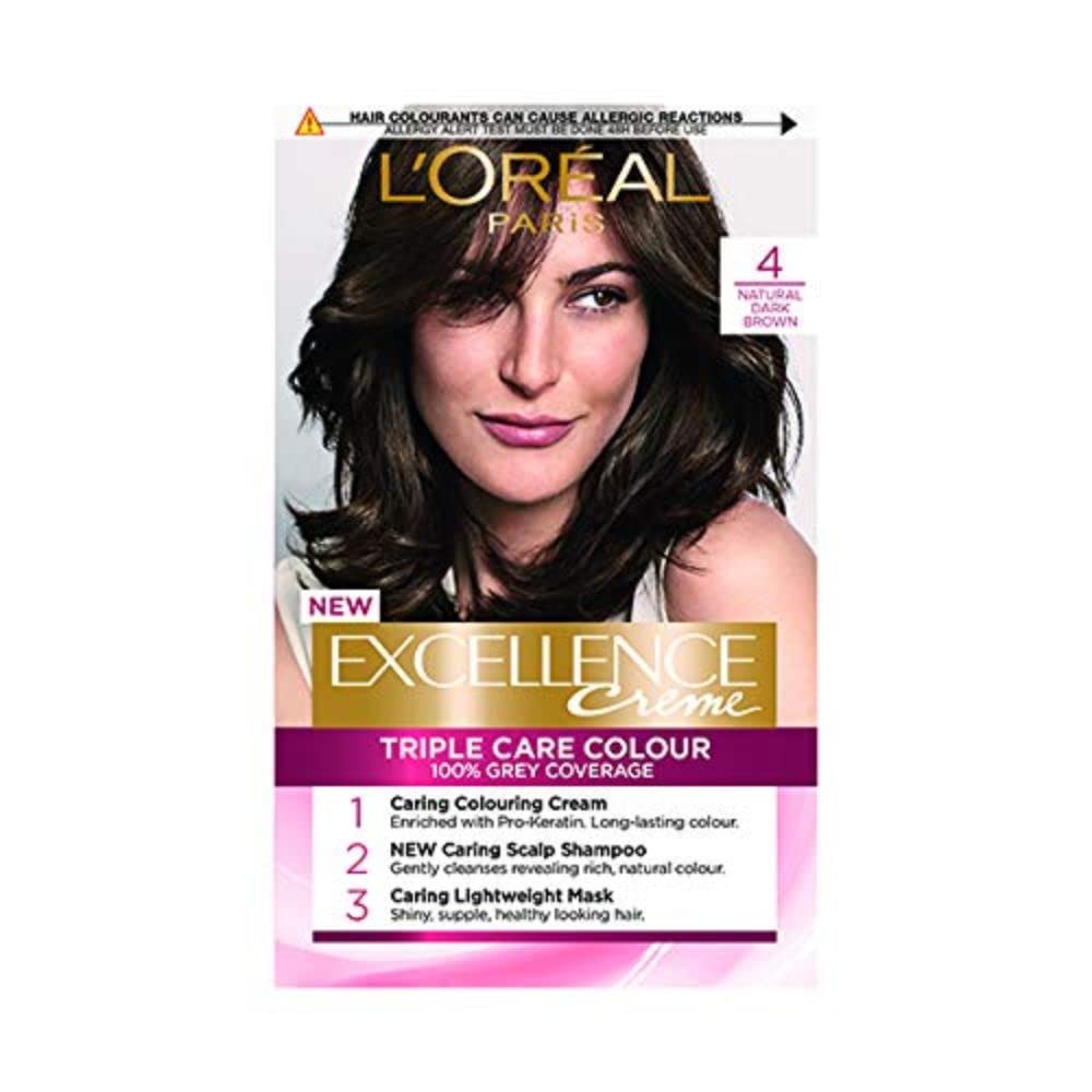 L'Oreal Excellence Permanent Hair Colour 4 Natural Dark Brown