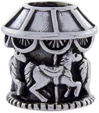 "Merry Go Round Amusement Park" Bead Quality Charm Sterling Tone Fits Pandora &amp; Similar Bracelets