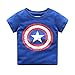 Sun Baby Toddler T-Shirt for Captain America Fans Superhero Graphic Short Sleeve Cotton Tee by (2-3 Years, Captain-Blue)