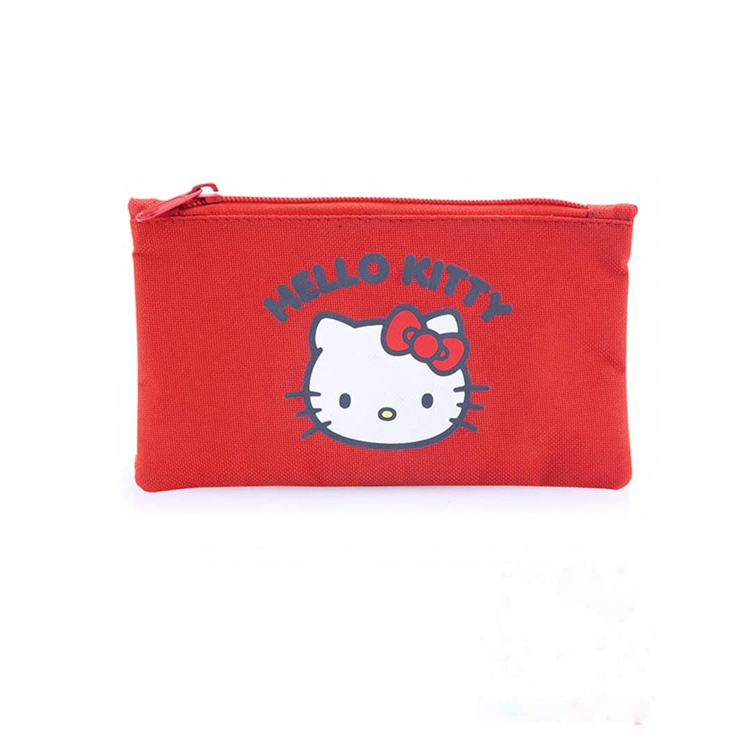 eBuyGB Hello Kitty Pencil Case, Back to School Stationery, Pen Holder, Stationary/School Supplies, Gifts for Girls and Boys, Red Make Up Cosmetic Bag