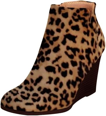 leopard print wedges amazon