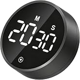 Uzoli Digital Magnetic Kitchen Timer for Cooking Countdown &amp; Count-Up Timer | Large LED Display, Adjustable Volume &amp; Brightness, Magnetic Backing for Study, Teaching, Fitness, Easy for Kids and Seniors