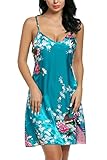 Avidlove Women's Peacock Nightshirts Satin Chemises Slip Sexy Sleepwear
