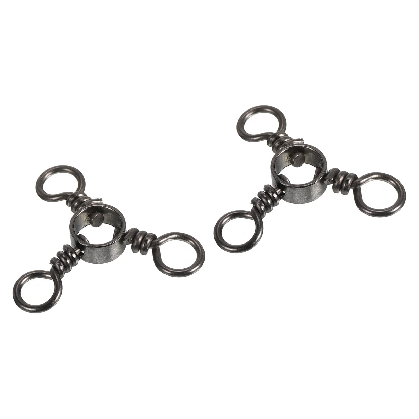 PATIKIL 3 Way Swivel, 20Pcs 41lb Stainless Steel Cross Line Terminal Tackle for Saltwater Freshwater Fishing, Black