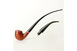 MUXIANG Handcrafted Pearwood Tobaco Pipe Smooth Finished - Classic Churchwarden Design