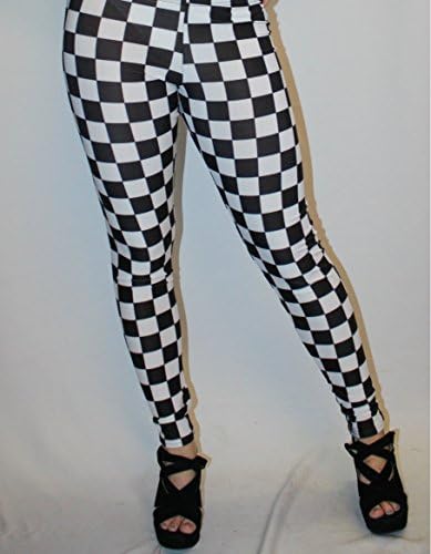Black White Checker Chess Check Printe Legging