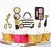 JeVenis Make Up Cupcake Toppers, 1 Pink and Gold Spa Themed Birthday Party Topper with Food Safe Skewer, Glittery Front White Back, 2.0x4.0 inches, 1 Count