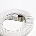 Tera Grand - 6FT - CAT7 10 Gigabit Ethernet Ultra Flat Patch Cable for Modem Router LAN Network, Gold Plated Shielded RJ45 Connectors, Faster Than CAT6a CAT6 CAT5e, White
