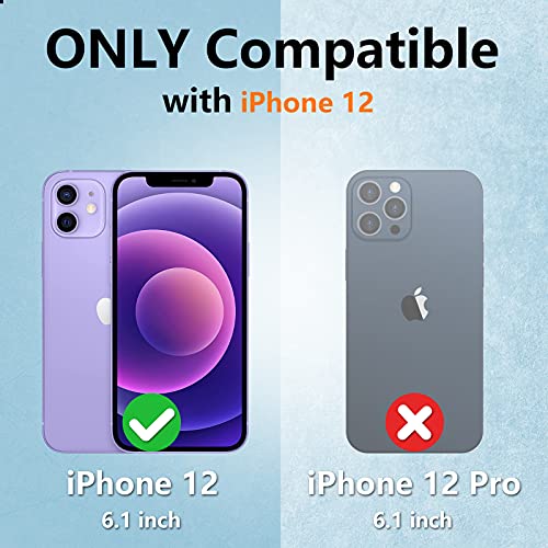 SPIDERCASE Designed for iPhone 12 Case, Waterproof Built-in Screen Protector, Shockproof Full Body Cover Rugged Case Only for iPhone 12 6.1” 2020 Released, Black/Clear