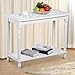 Topeakmart White Antique Console Tables with Carved Top/Leg and Lower Storage Shelf Entryway/Hallway Furniture