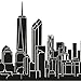 Wandkings Skyline wall sticker wall decal - 48.8 x 7.9 inch in black - Your city selectable - NEW YORK