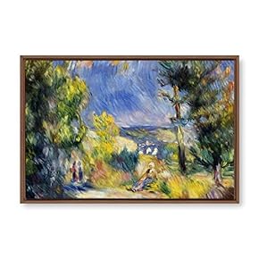 Framed Canvas Wall Art for Living Room, Bedroom La Grenouillere by Pierre-Auguste Renoir Canvas Prints for Modern Home Decoration Ready to Hang - 16"x24" inches