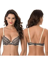 Curve Muse Womens Plus Size Push Up Add 1 Cup Underwire Perfect Shape Lace Bras
