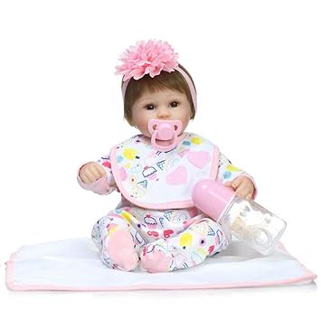 FidgetGear 42CM Simulation Full Silicone Newborn Dolls Lifestyle Princess Baby Education Toy Super Soft Baby Comfort Helper