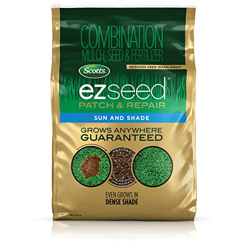 Scotts EZ Seed Patch and Repair Sun and Shade - 20 lb., Combination Mulch, Seed, and Fertilizer, Repairs Bare Spots, Includes Tackifier to Reduce Seed Wash-Away, Seeds up to 445 sq. ft.