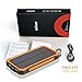 Soluser Portable Dual USB Solar Battery Fast Charger External Battery Pack, Solar Phone Charger Power Bank with 6LED Flashlight for Smartphones, Tablets, Cameras