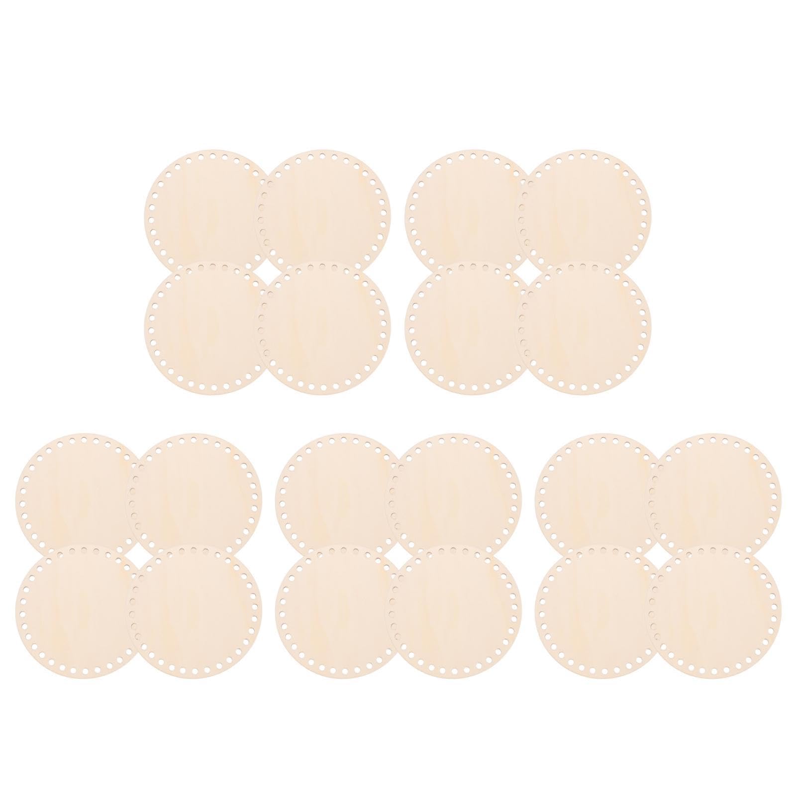 EXCEART 20 Pcs Cross Stitch Fixed Frame Crochet Bag Bottom Knitting Basket Wood Base Rattan Baskets for Storage Bag Wood Base Oval Caning Material Mini Tote Yarn s Wooden