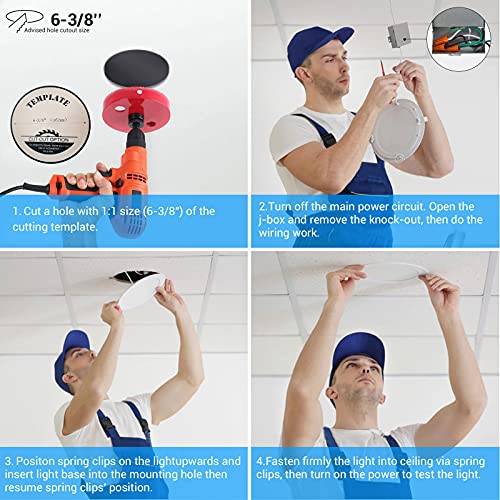 Recessed Lighting, deerdance Recessed Light Fixtures 4 Pack 6 Inch 12W