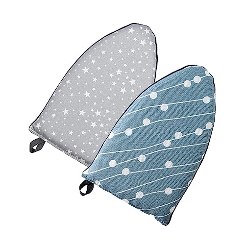ULTECHNOVO 2pcs Handheld Mini Ironing Boards with Finger Loop Heat Resistant Portable Garment Steamer Mitts for Wrinkle Removal Collars Sleeves Compact Travel Friendly Ironing Pads