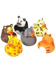 Toy: Rhode Island Novelty 2" Zoo Animal Rubber Ducks (12 Piece) - Oasis Supply