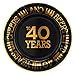 Crisky 40th Birthday Plates Black and Gold Dessert, Buffet, Cake, Lunch, Dinner Plates for 40th Birthday Decorations Party Supplies, Cheers to 40 Years! 50 Count, 9