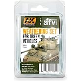 AK Interactive - Weathering Set for Green Vehicles # 00064