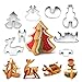SIEGES Holiday Cookie Cutters Set - Stainless Steel Buscuit Cutter Molds - Christmas Tree/Snowman/Sleigh/Elk - 8 Pack