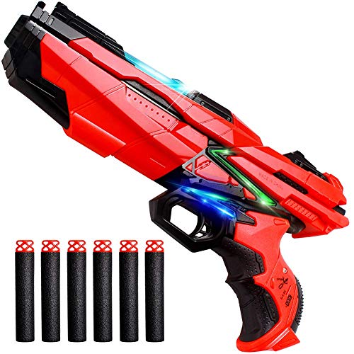 Kangler Foam Darts Hand Gun Toy Blaster Gun Compatible with Nerf Darts with 6 PCS Refill Soft Foam EVA Darts