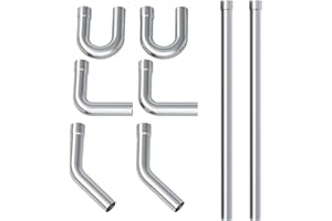 A-KARCK Stainless Steel Mandrel Bends 8 Pcs, 2 Inches 304 Stainless Steel Exhaust Pipe DIY Custom Exhaust Tubing Pipe Straight & U-Bend Kit, Universal Fit