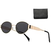 D Lolylad Retro Oval Sunglasses for Women Men Trendy Sun Glasses Classic Shades UV400 Protection