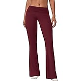 COPYLEAF Flare Leggings for Women Fold Over Yoga Pants Stretch Bell Bottom Y2K Lounge Casual Sweatpants