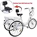 Iglobalbuy White 24-Inch 6-Speed Adult Tricycle Adjustable Trike 3-Wheel Bike Cruise Bike with Basketthumb 2