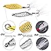 Sougayilang Fishing Spoons Hard Fishing Lures Treble Hooks Salmon Bass Metal Fishing Lure Baits 1/2 OZ