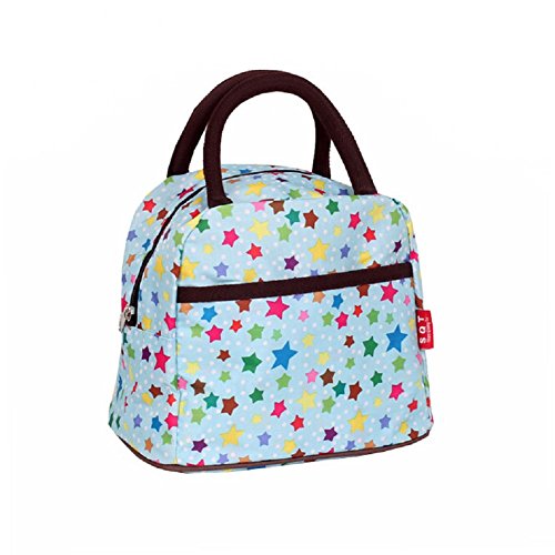 MiCoolker Cute Blue Star Hand Carry Bag Lunch Bag Cheap Fashion Packet Tote Travel Zipper Organizer Box