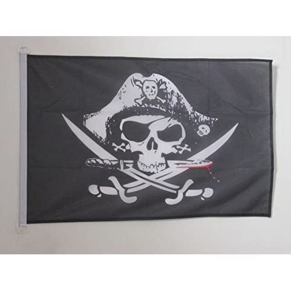 AZ FLAG - Pirate Deadman Chest Triconner Flag - 2x3 Ft - For Outdoor - Pirates Banner Knitted Polyester with Two Plastic Rings - Fade Resistant - Vivid Colors - 2' x 3' Feet - 90x60 Cm