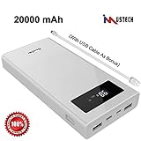iMustech 20000mAh Portable Charger,Ultra High Capacity Power Bank with Dual 2.4A Output, Micro, Type-C Input,Quick Charger 3.0 for iPhone,iPad & Samsung Galaxy & More (white)