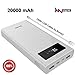 iMustech (Besiter) Power Bank 20000mAh,Battery Charger,Battery Pack,Quick Charger 3.0 with Micro and Type-C Dual-Input and Dual USB Ports, with 1 USB Cable,Power Bank for iPhones, Android (White)