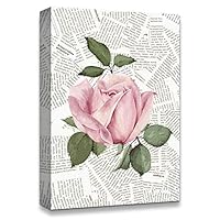 Canvas Wall Art Flower On The Newspaper Canvas Prints Home Artwork Decoration for Living Room,Bedroom - 12x18 inches