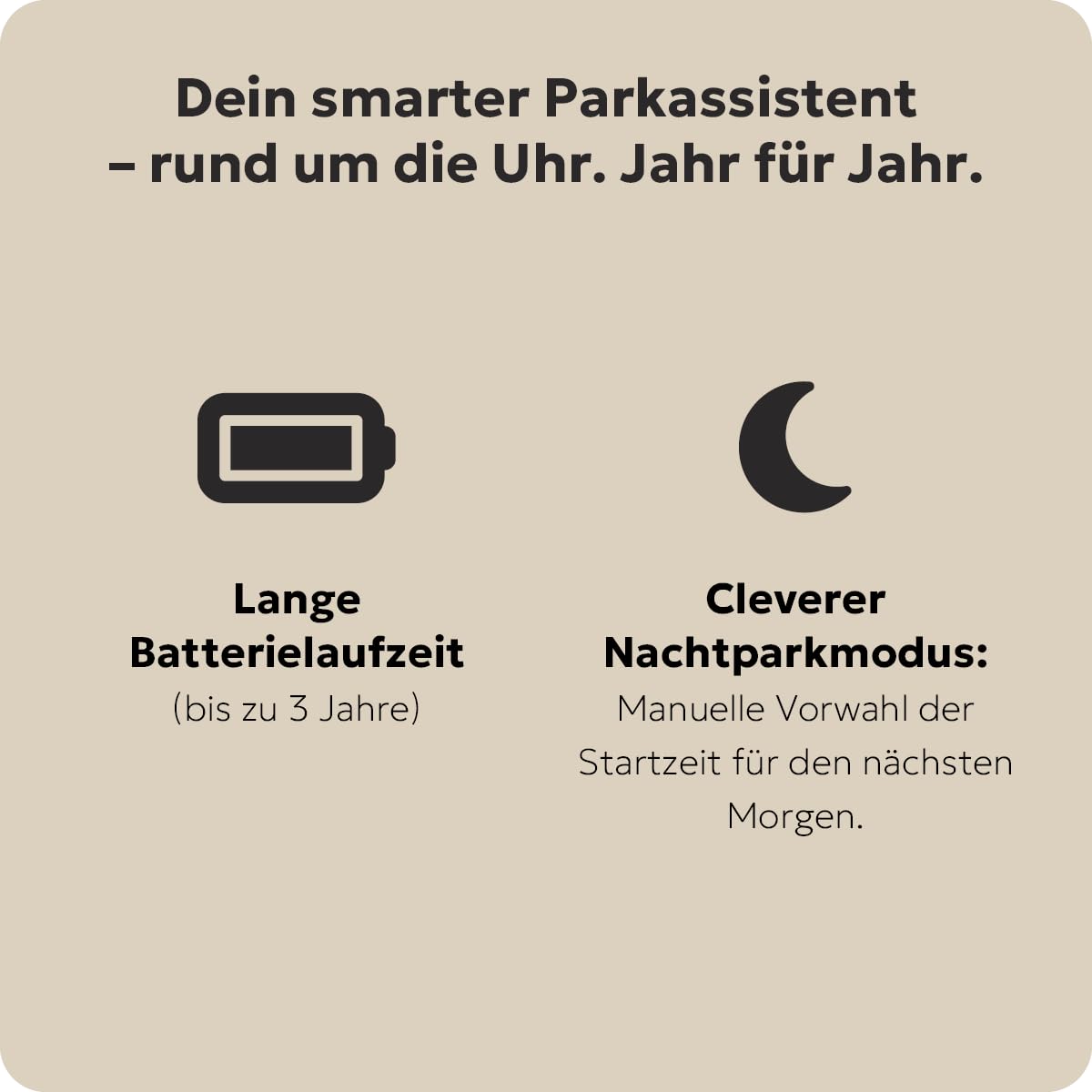 Needit elektronische Parkscheibe Park Lite I automatische Parkscheibe elektrisch mit Zulassung vom Kraftfahrt-Bundesamt I Digitale Parkuhr mit 2 Displays & vielen Funktionen, langlebig & zuverlässig 7