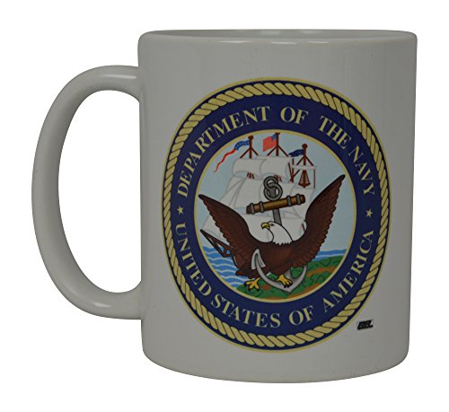 Best Coffee Mug USN United States Navy Logo American Patriot Novelty Cup Great Gift Idea For Women Men USN Sailor Military Veteran