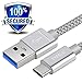 USB Type C Cable, YouLin USB C Cable (USB 3.0,6.6Feet) Nylon Braided Fast Charger Cable for Samsung Galaxy Note 8,S8,S9,S8 Plus,LG V30 V20,Google Pixel 2 XL,Moto Z2 Play,Nintendo Switch (Silver)