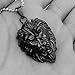 COPAUL Jewelry Men's Stainless Steel Lion Style Pendant,Black Color