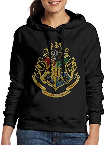 Zengshabi Women's Harry Potter Slytherin Logo Hooded Sweatshirt Black