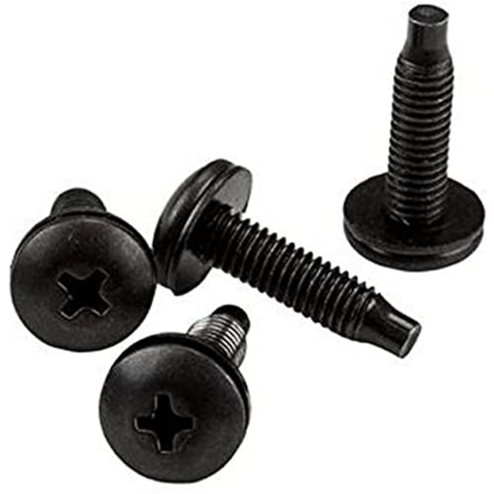 StarTech 50-Pack 10-32 19mm Screws,Mounting Screws for 19" or 10" Server Racks, Cabinets and Enclosures, Black - TAA